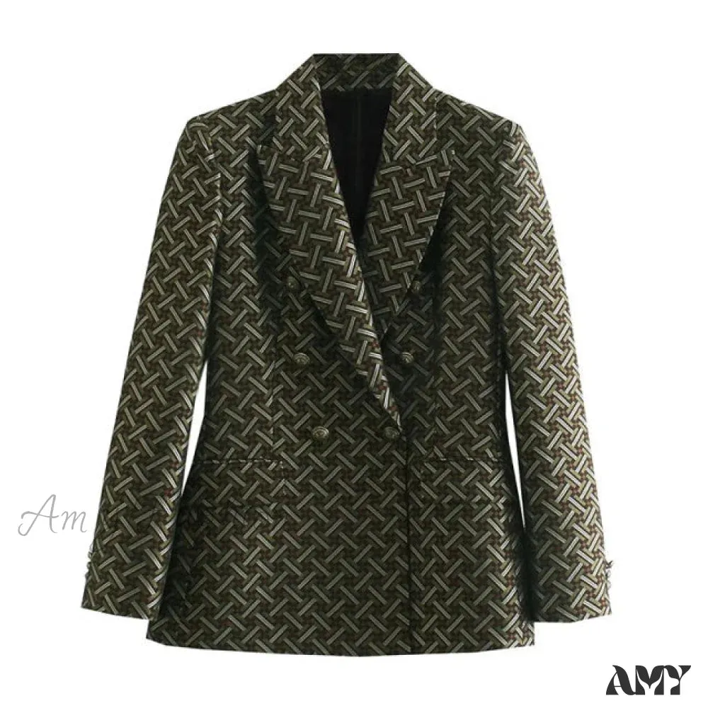 Amy Fashion - Fashion Stripe Blazer Coat