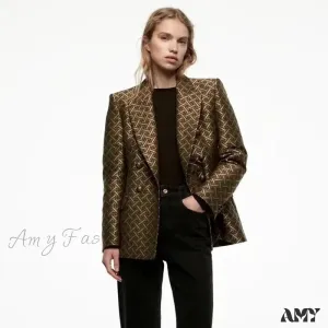 Amy Fashion - Fashion Stripe Blazer Coat