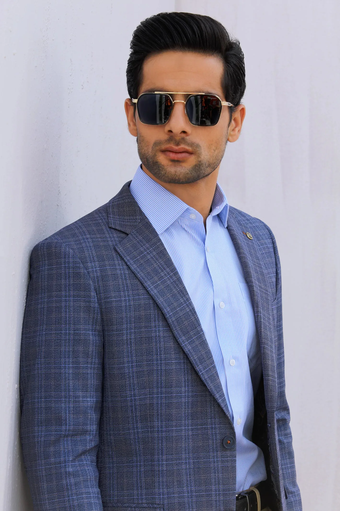 Blue Glen Plaid Check Blazer for Men