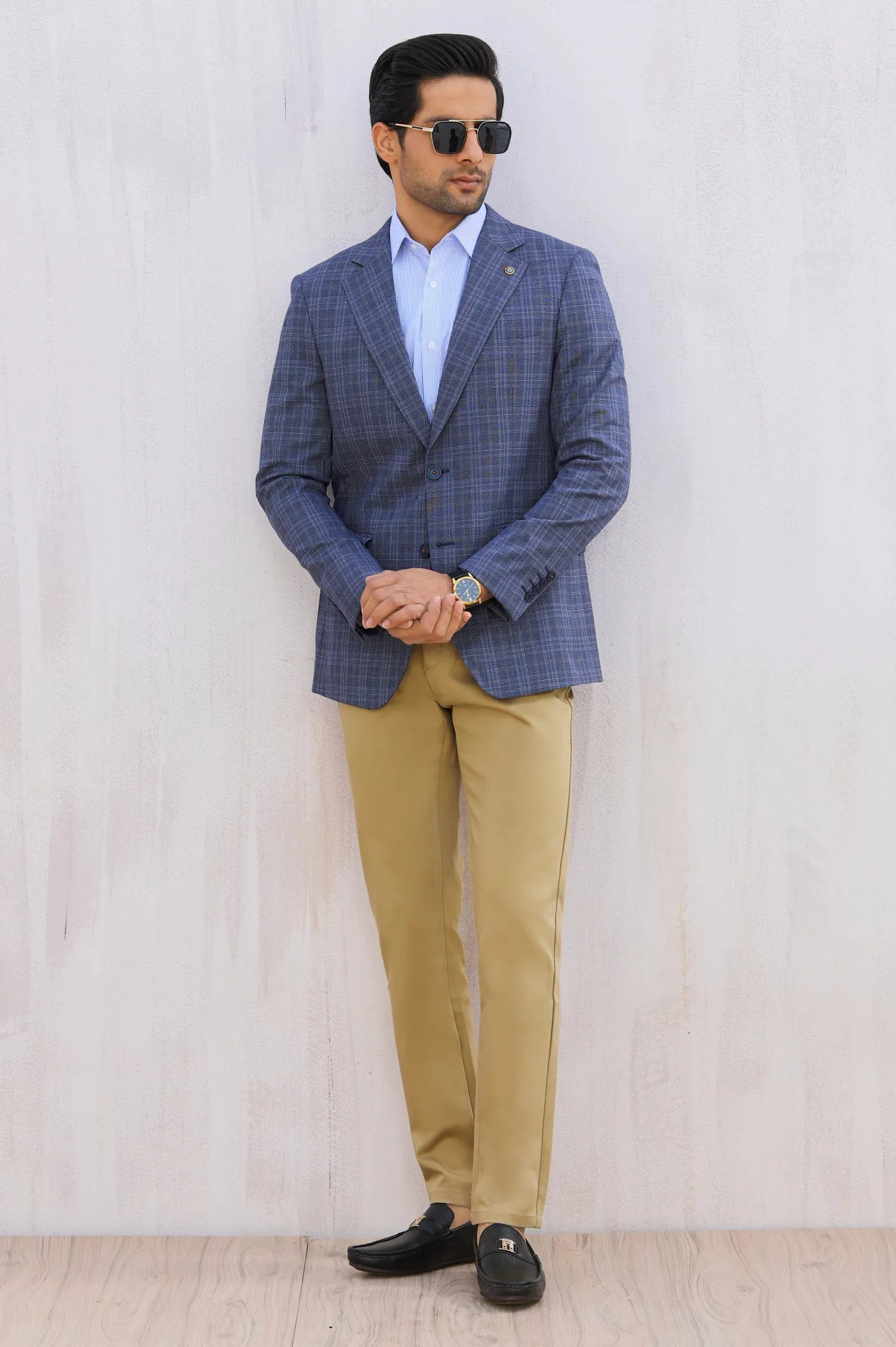 Blue Glen Plaid Check Blazer for Men