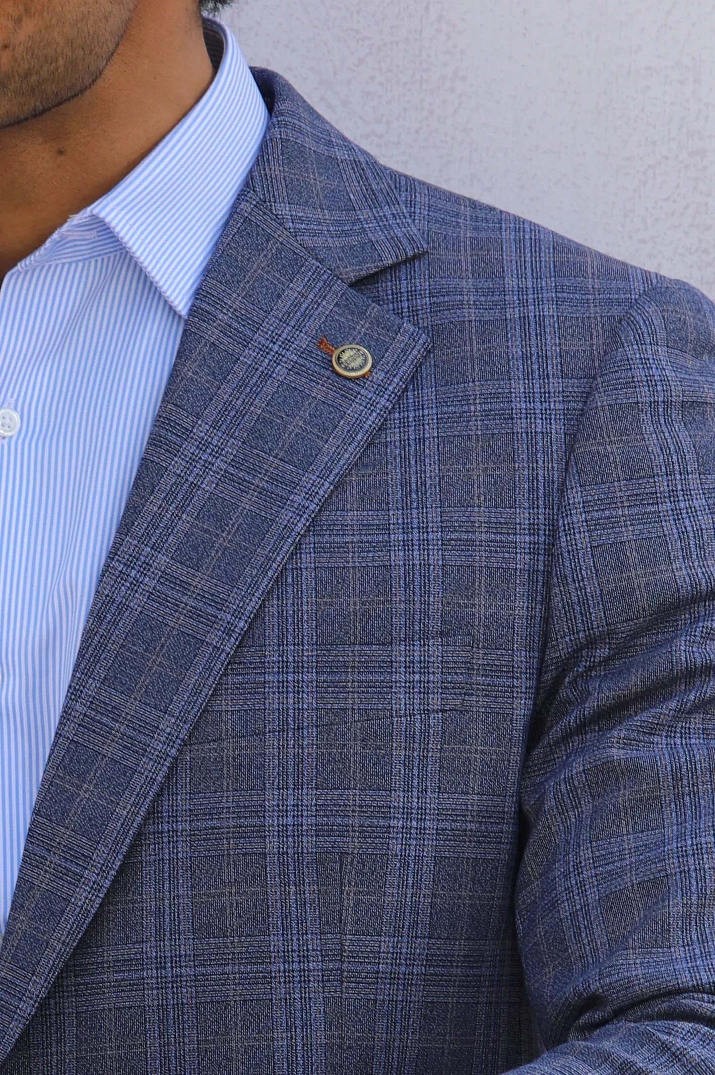 Blue Glen Plaid Check Blazer for Men