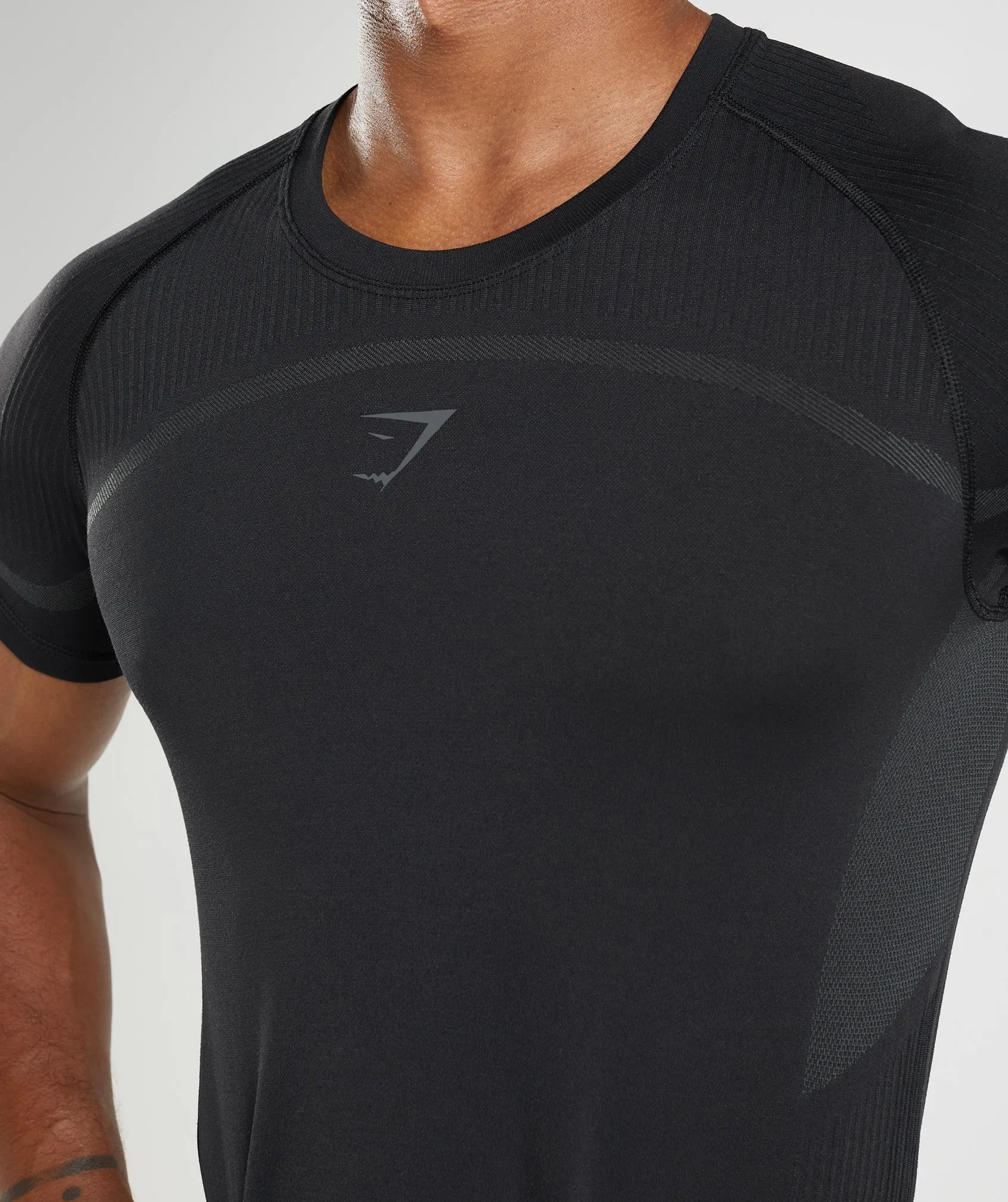Gymshark 315 Seamless T-Shirt - Black/Charcoal Grey