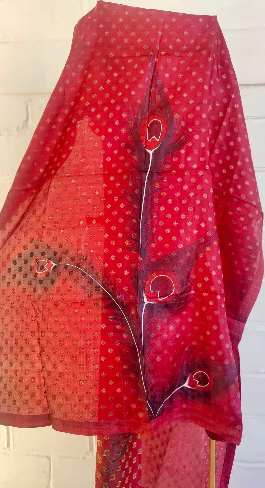 HAND PAINTED TUSSAR SILK SUIT FABRIC SET