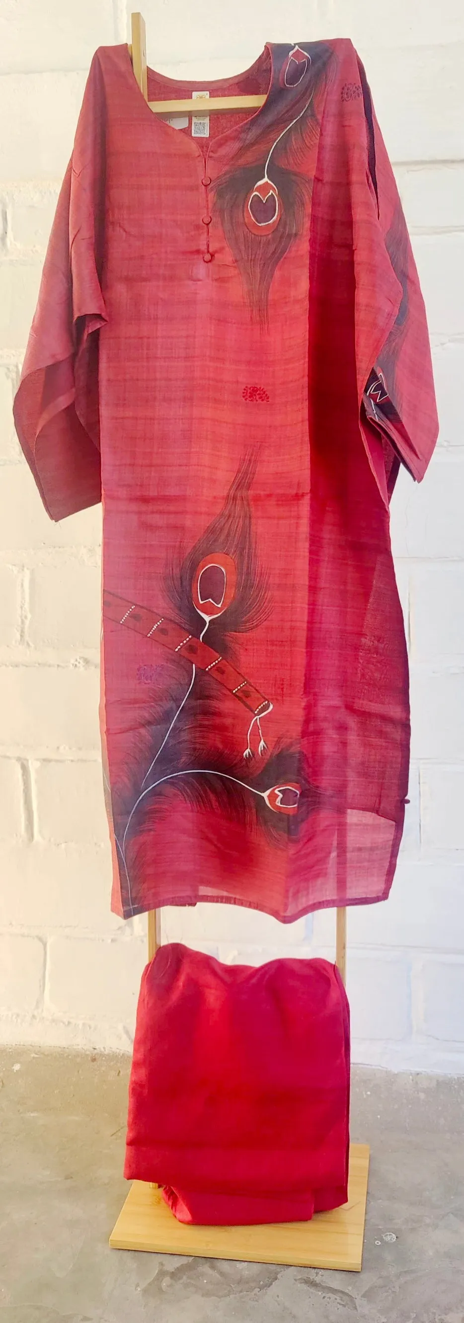 HAND PAINTED TUSSAR SILK SUIT FABRIC SET