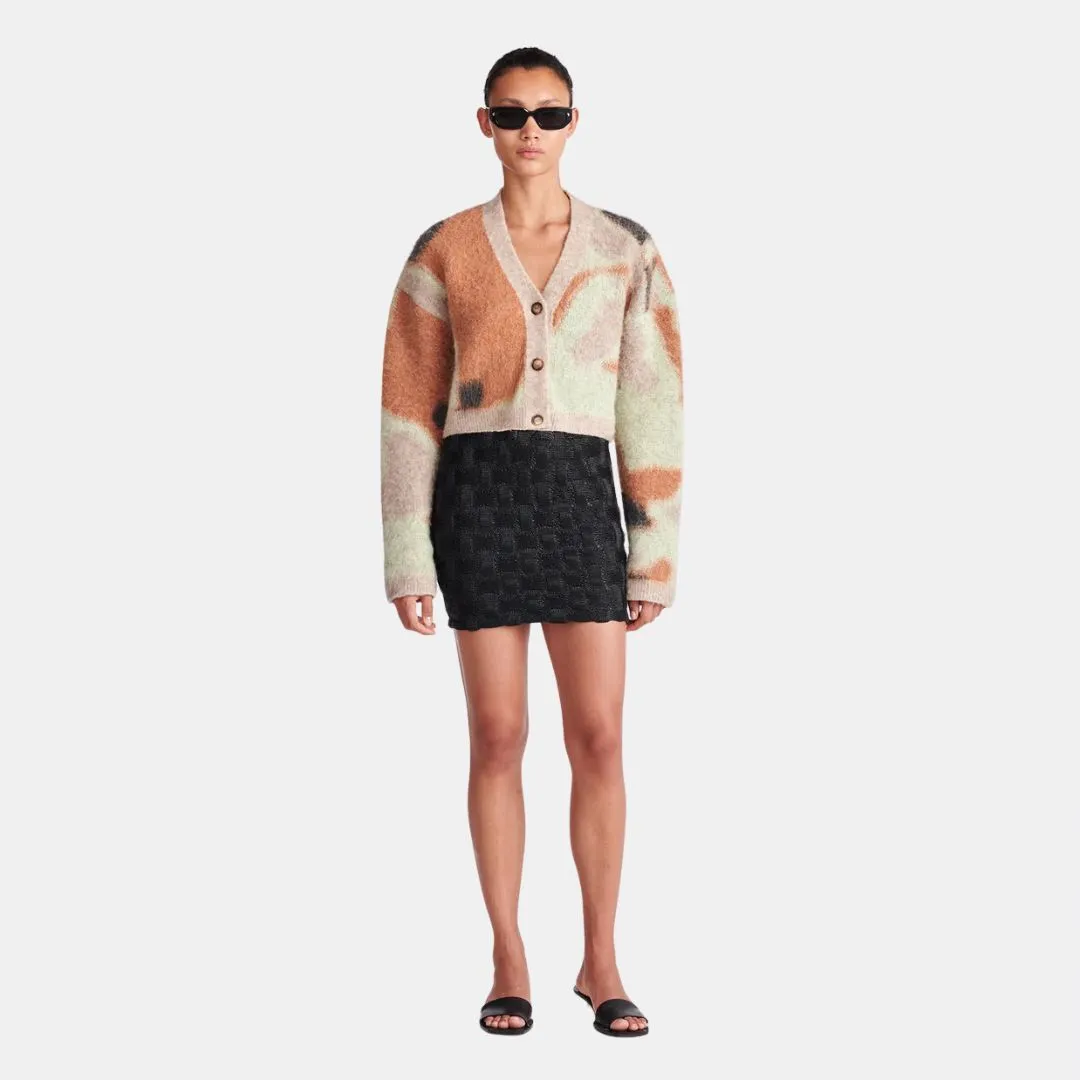 Henny Cropped Brushed Alpaca Cardigan (Smudged Graffiti)