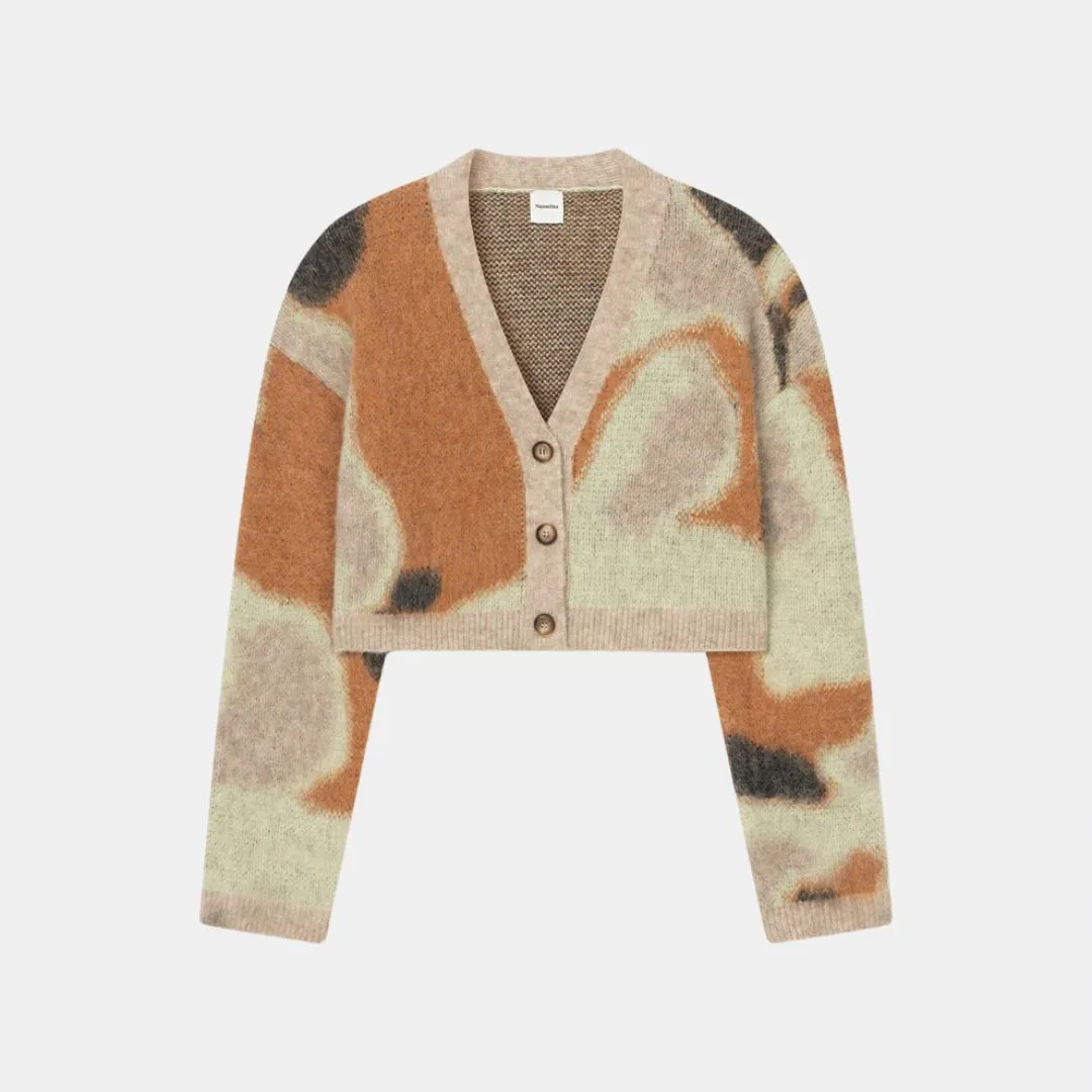 Henny Cropped Brushed Alpaca Cardigan (Smudged Graffiti)