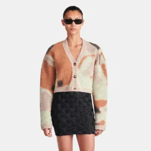 Henny Cropped Brushed Alpaca Cardigan (Smudged Graffiti)