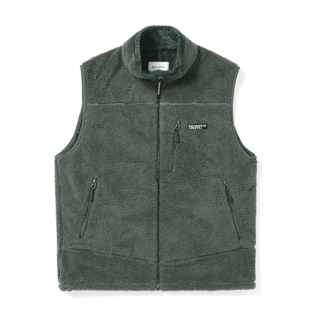 HIGH LOFT FLEECE VEST CHARCOAL