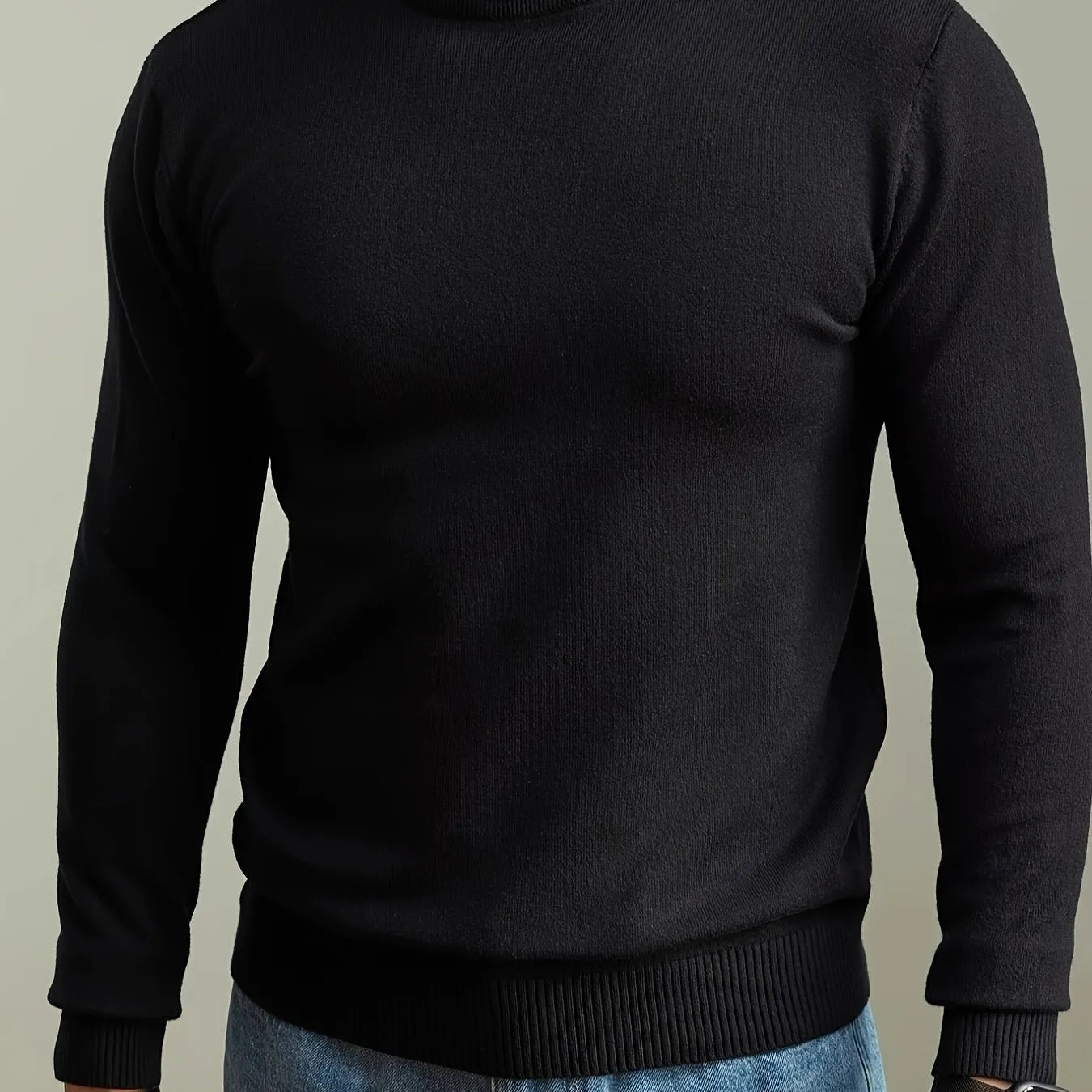 JASLEN | High-Neck Knitted Mens Pullover Sweater