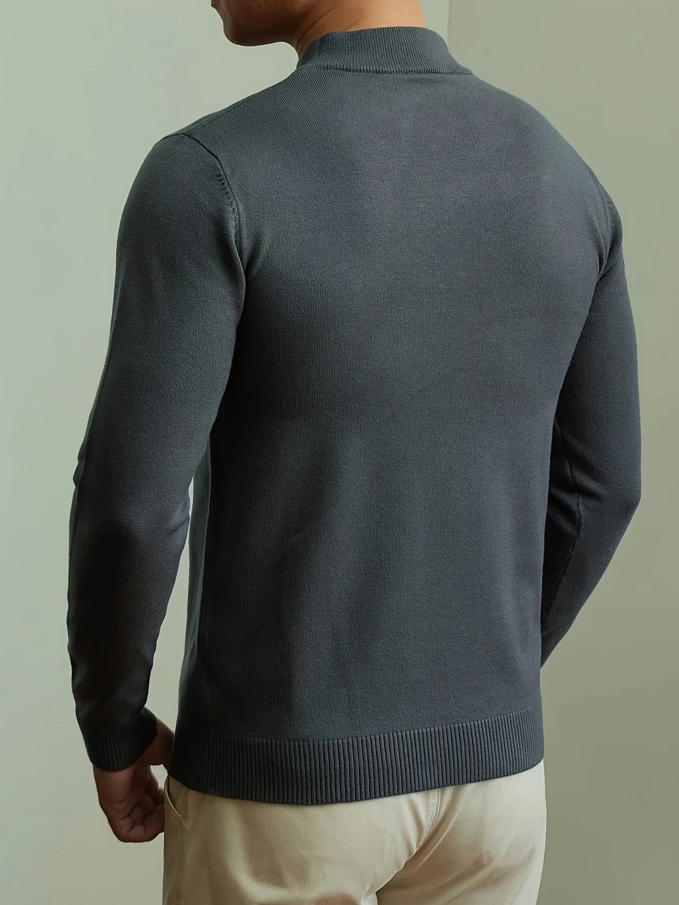 JASLEN | High-Neck Knitted Mens Pullover Sweater