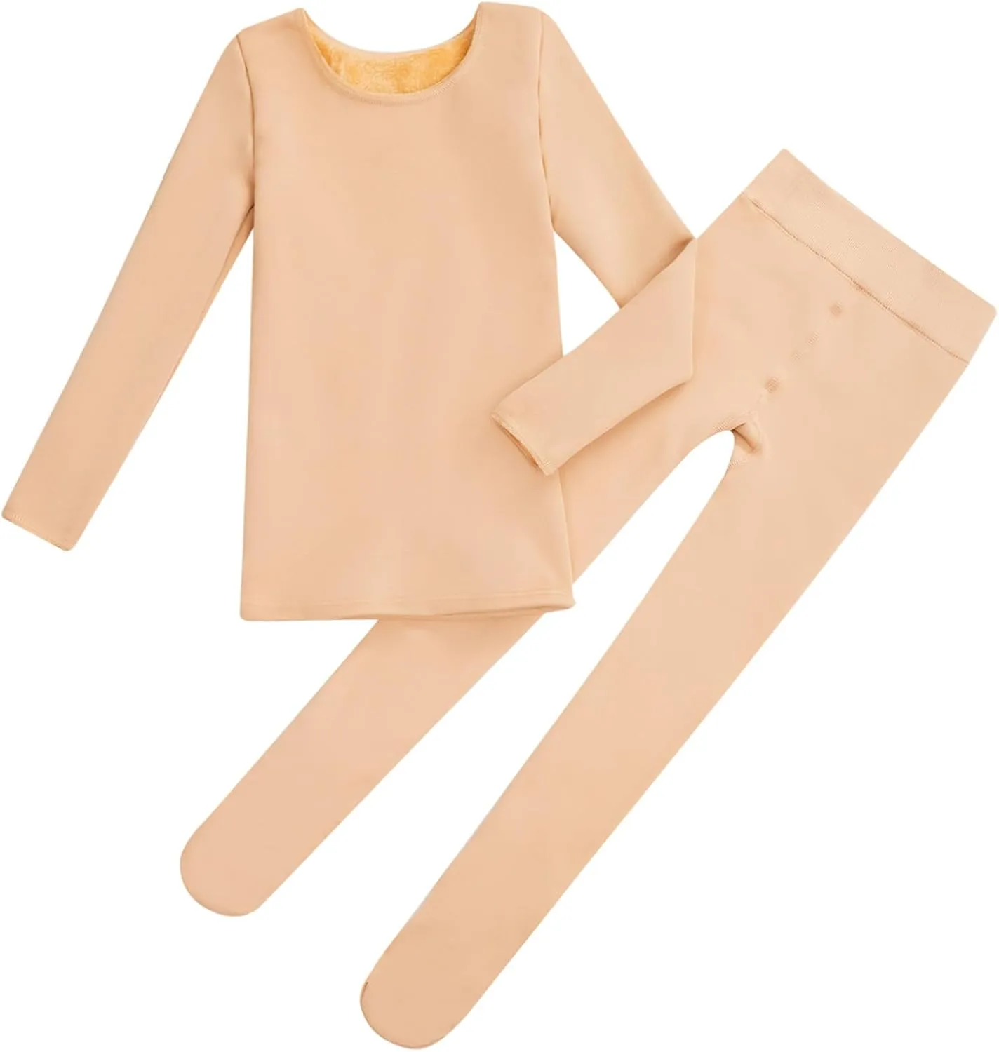 Kaerm Kids Girls Base Layers Warm Underwear Set Long Sleeve Fleece-Lined Undergarments Undershirt and Leggings