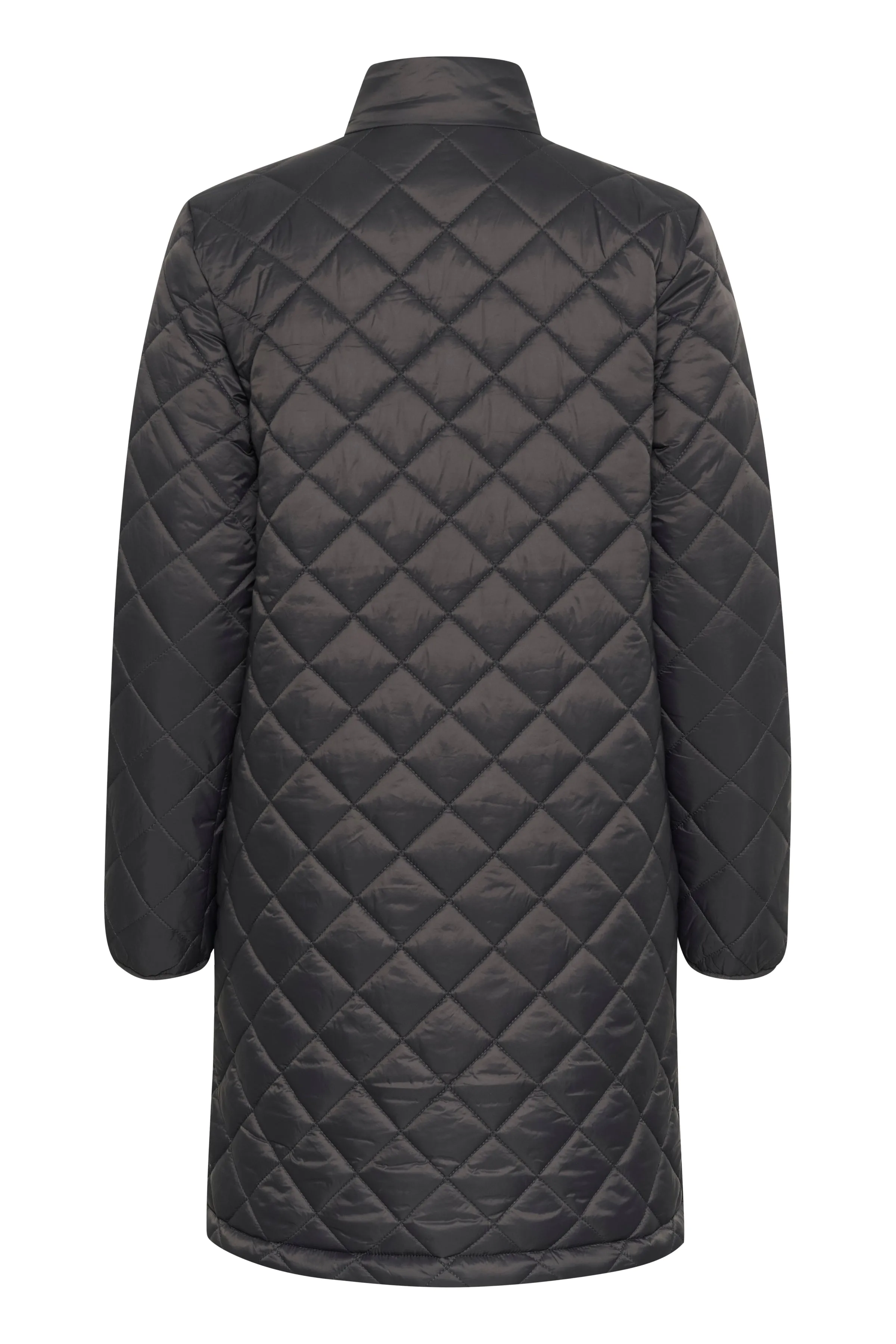 Kaffe Long Quilted Jacket || Black