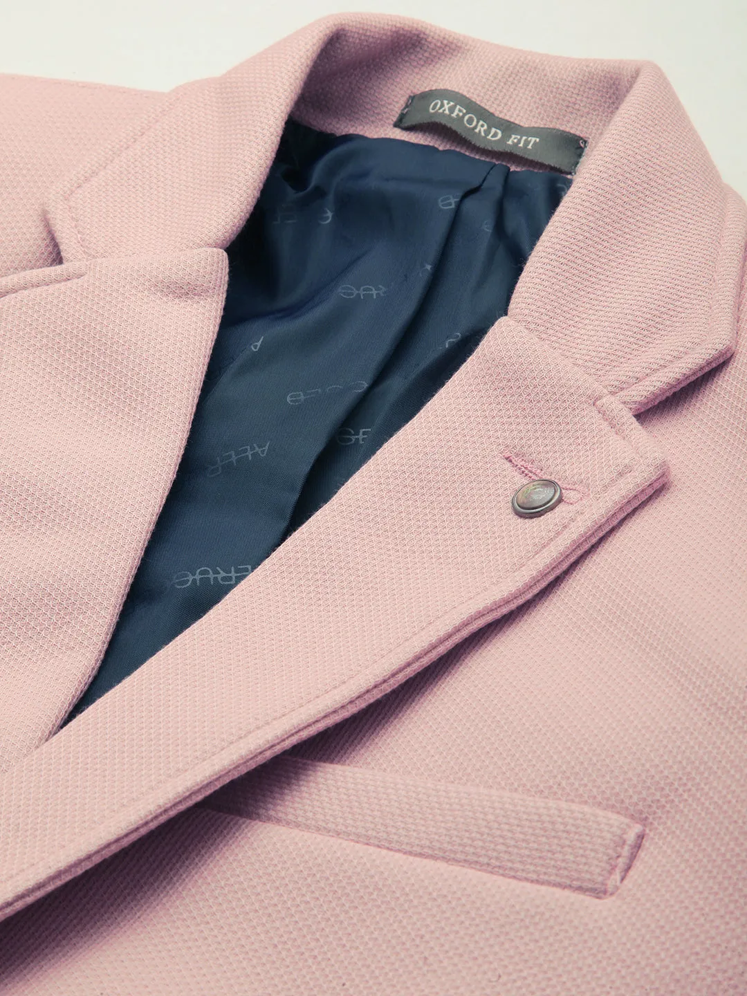 Men Pink Solid Single-Breasted Blazers