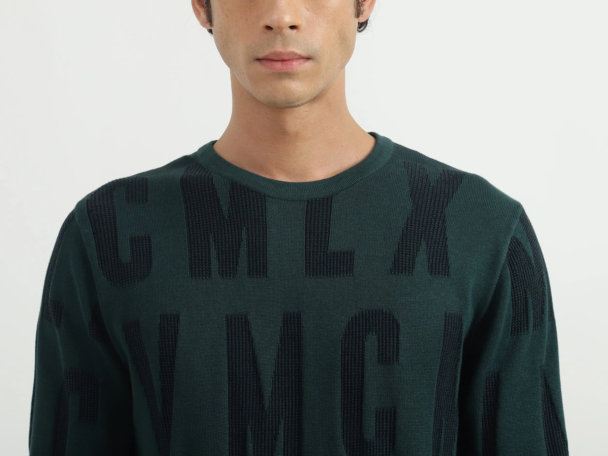 Men Printed Round Neck Sweater