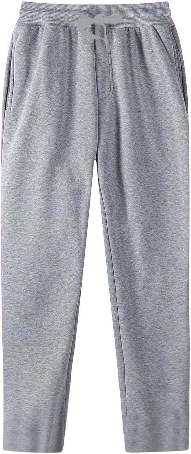 Mens Breathable Lightweight Cotton Linen Pants, Loose Baggy Cargo Pants Wide Leg Elastic Waist Drawstring with Pockets