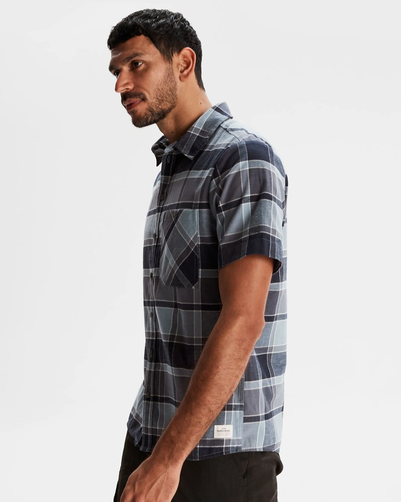 Men's Fyfe Short Sleeve Shirt - Mid Navy Plaid