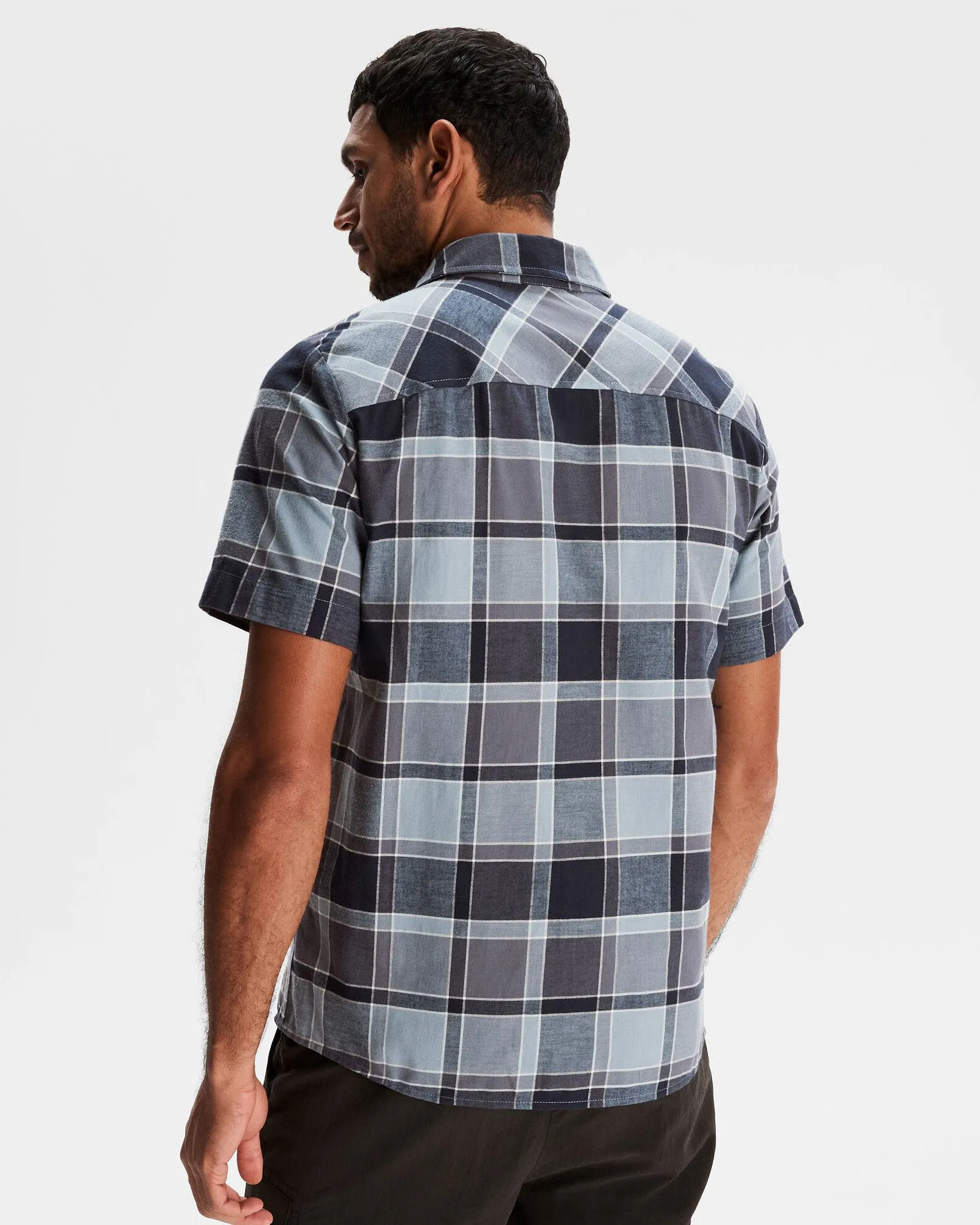 Men's Fyfe Short Sleeve Shirt - Mid Navy Plaid