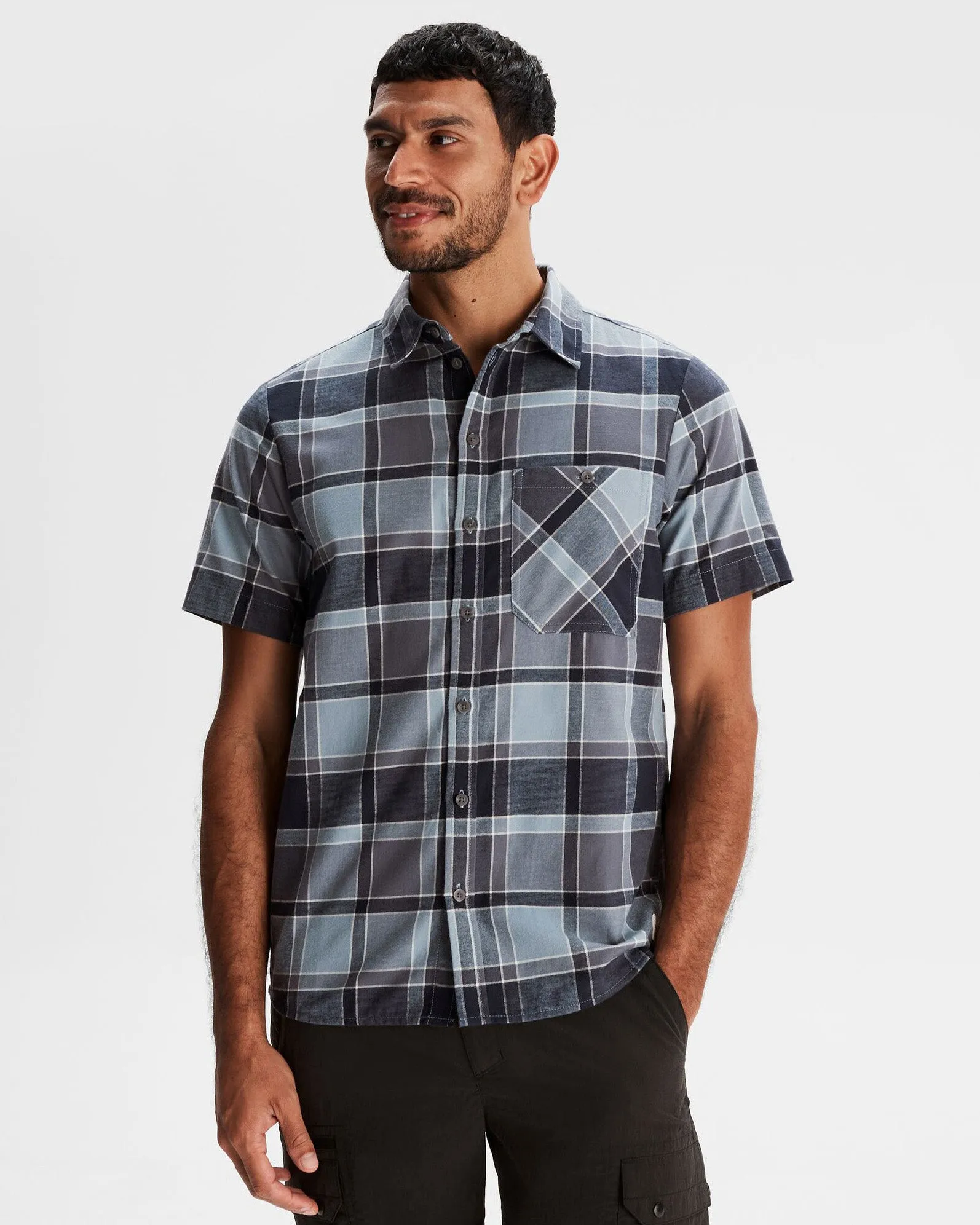 Men's Fyfe Short Sleeve Shirt - Mid Navy Plaid