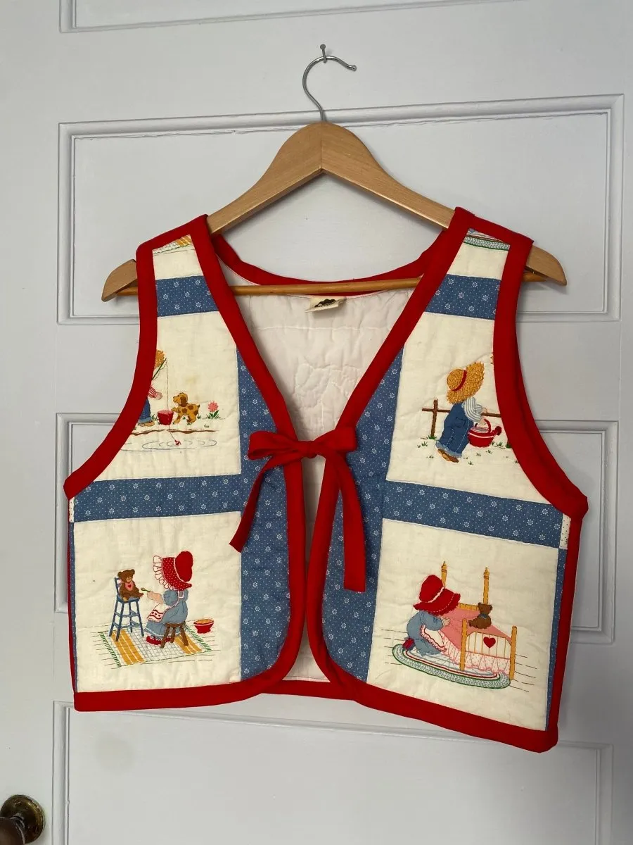 Middle Sister Co. Quilted Tie Vest (Red Lil' Sweeties)