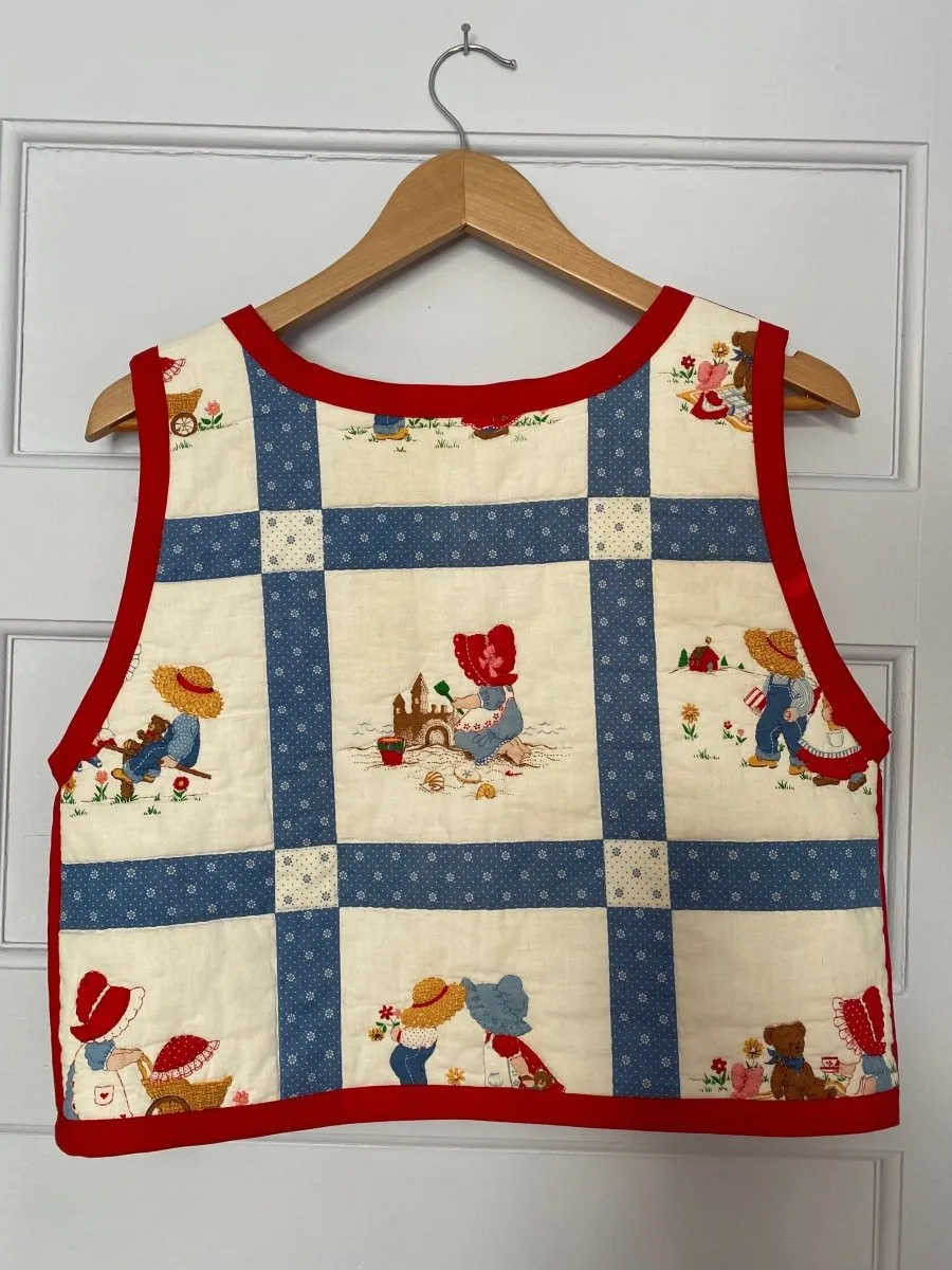 Middle Sister Co. Quilted Tie Vest (Red Lil' Sweeties)