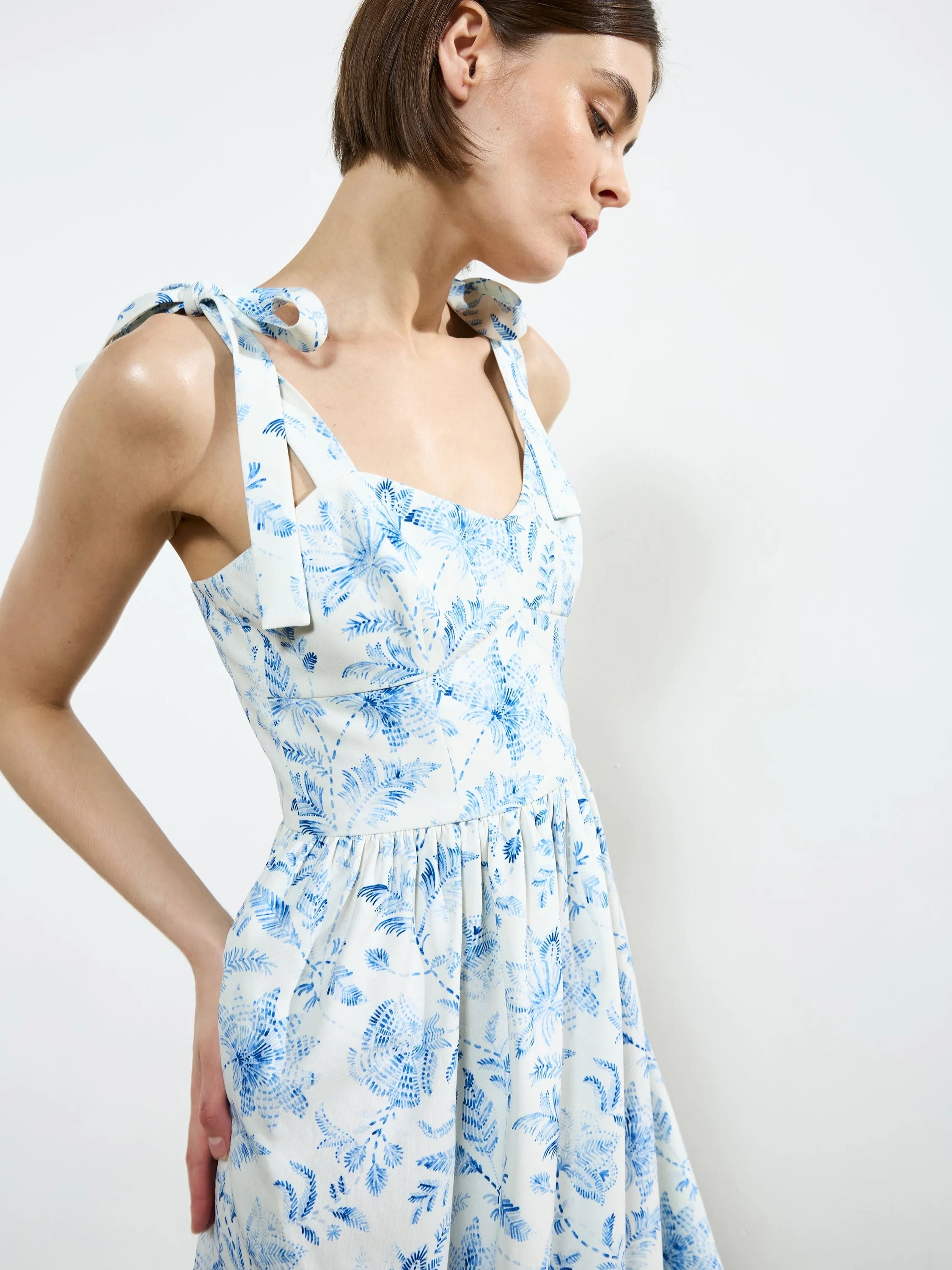 Serenity Dale Crepe Midi Dress