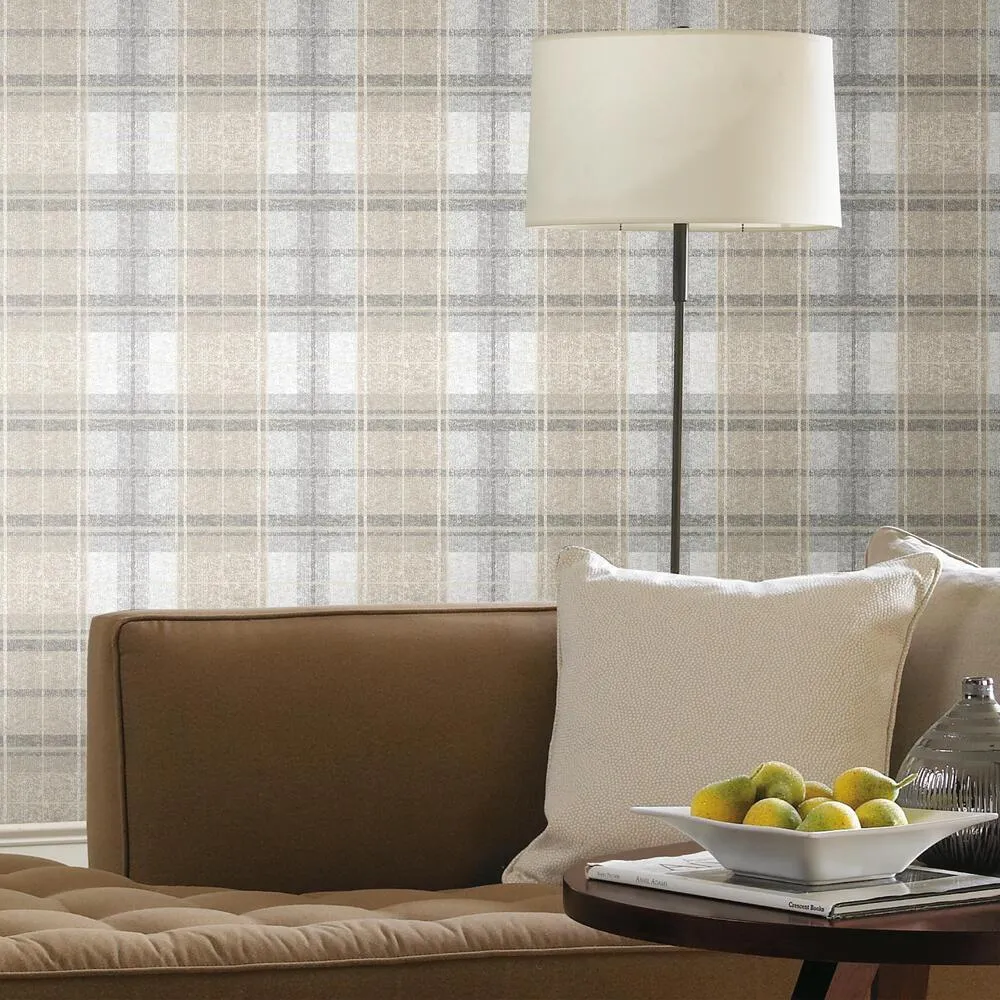 Tweed Plaid Peel and Stick Wallpaper