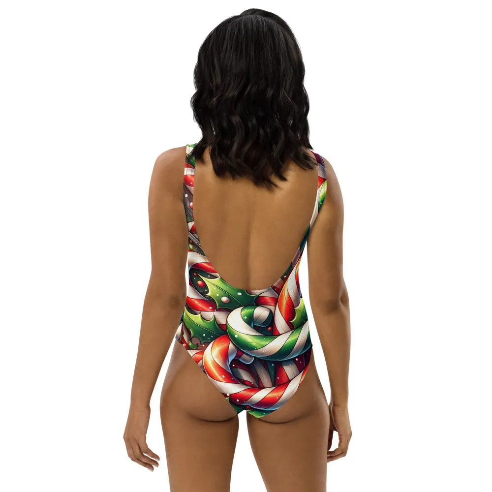 Whimsical Winter Wear One-Piece Swimsuit