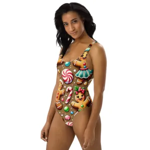 Whimsical Winter Wear One-Piece Swimsuit