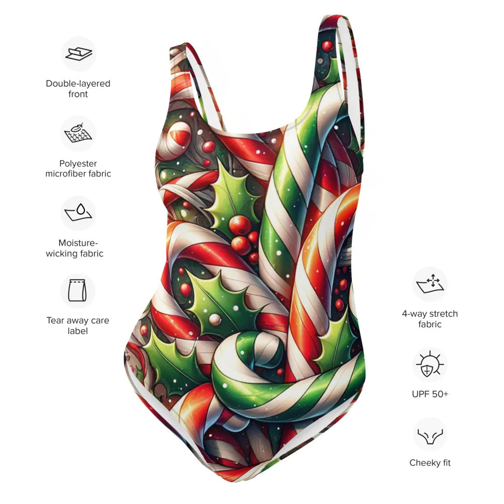 Whimsical Winter Wear One-Piece Swimsuit