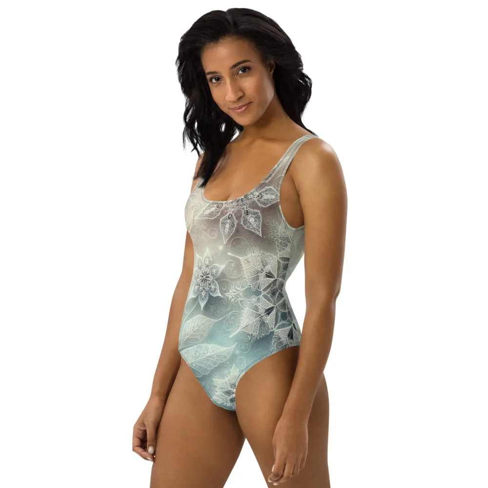 Whimsical Winter Wear One-Piece Swimsuit