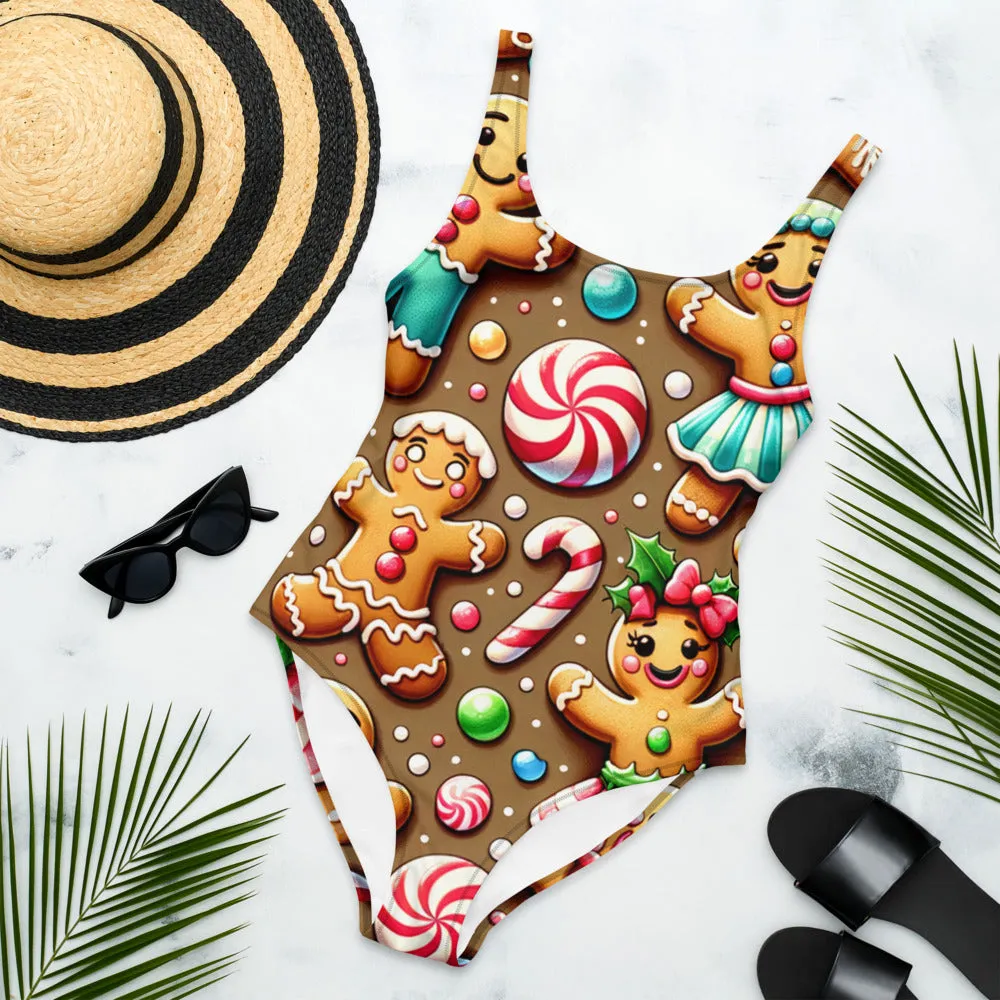 Whimsical Winter Wear One-Piece Swimsuit