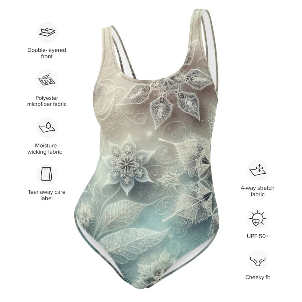 Whimsical Winter Wear One-Piece Swimsuit