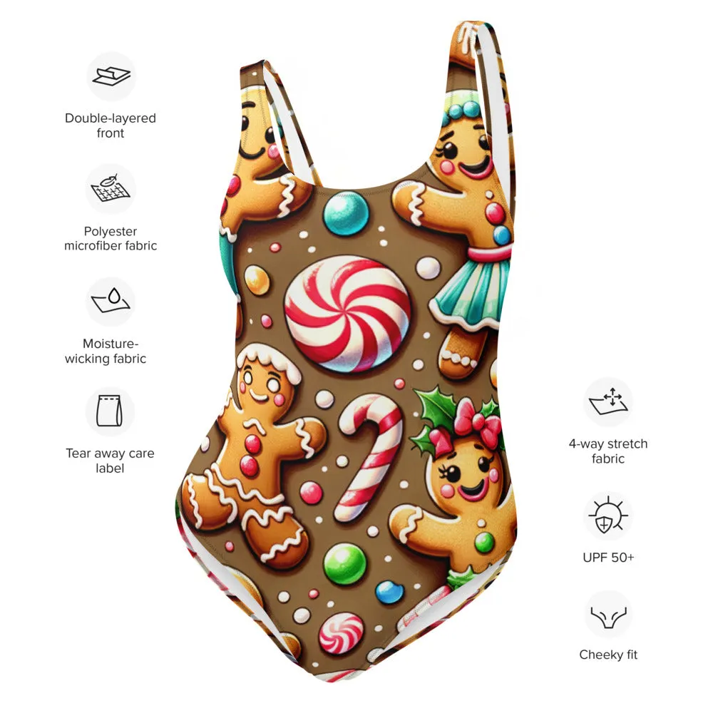 Whimsical Winter Wear One-Piece Swimsuit