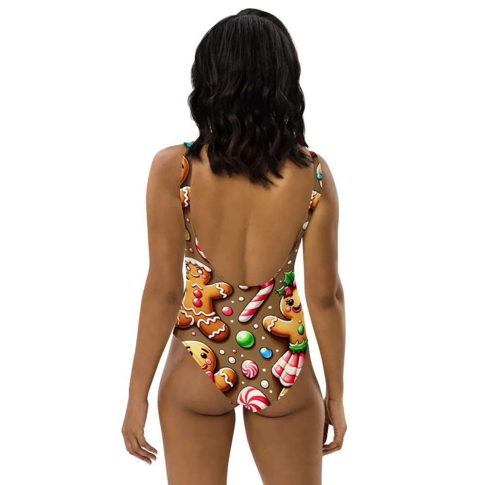 Whimsical Winter Wear One-Piece Swimsuit
