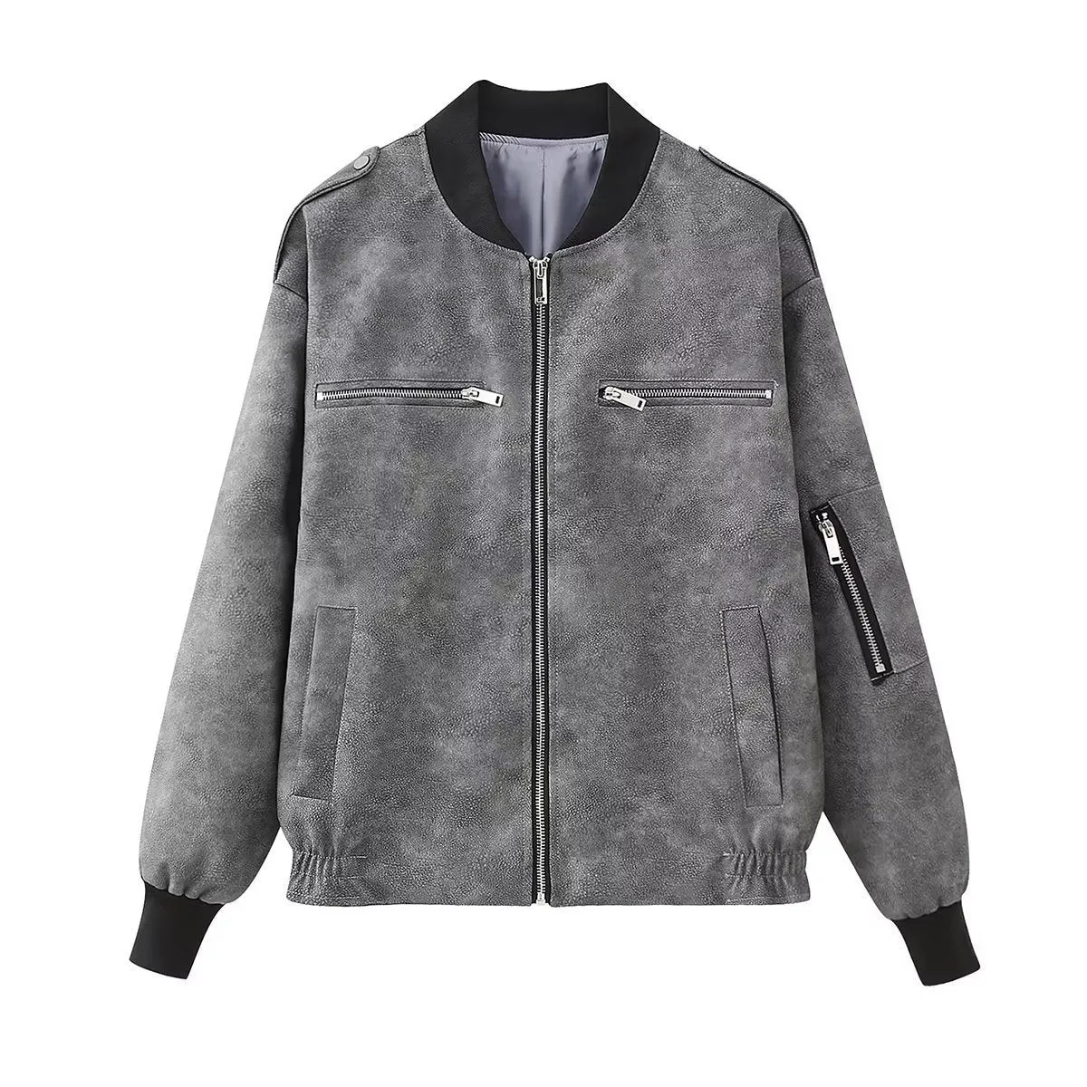 Women's casual bomber jacket - lightweight zip-up, versatile layering