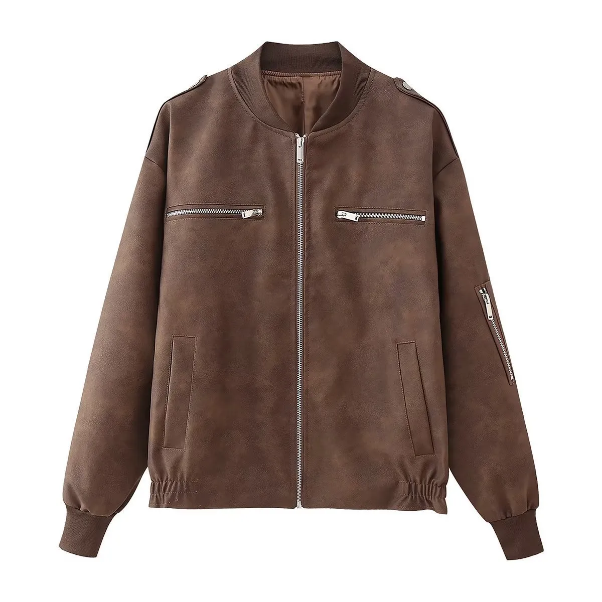 Women's casual bomber jacket - lightweight zip-up, versatile layering