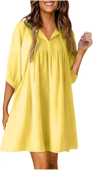 Womens Fashion Sexy Dress Half Sleeve V-Neck Floral Print Dresses Mini Dress