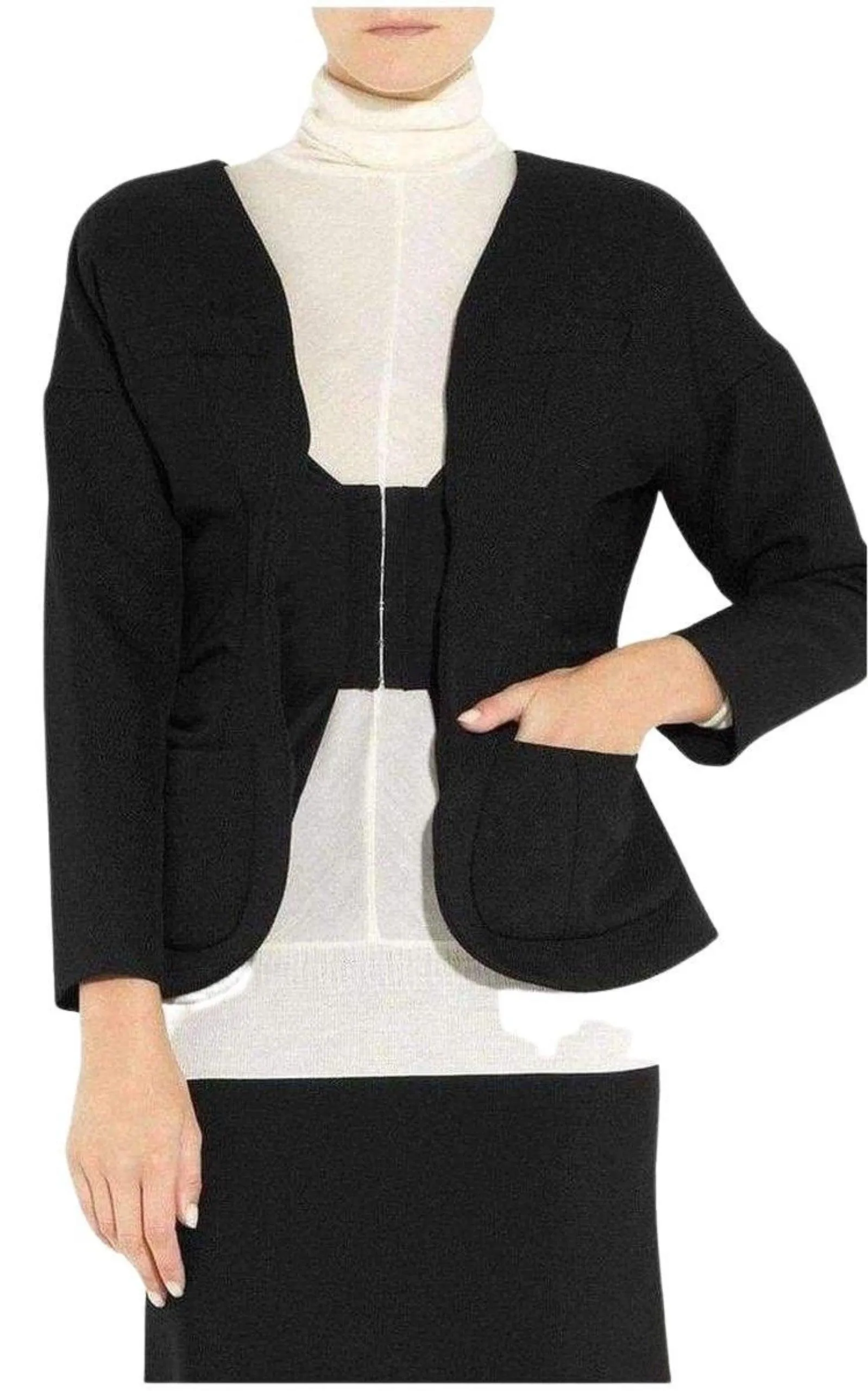 Wool Open Front Blazer Jacket
