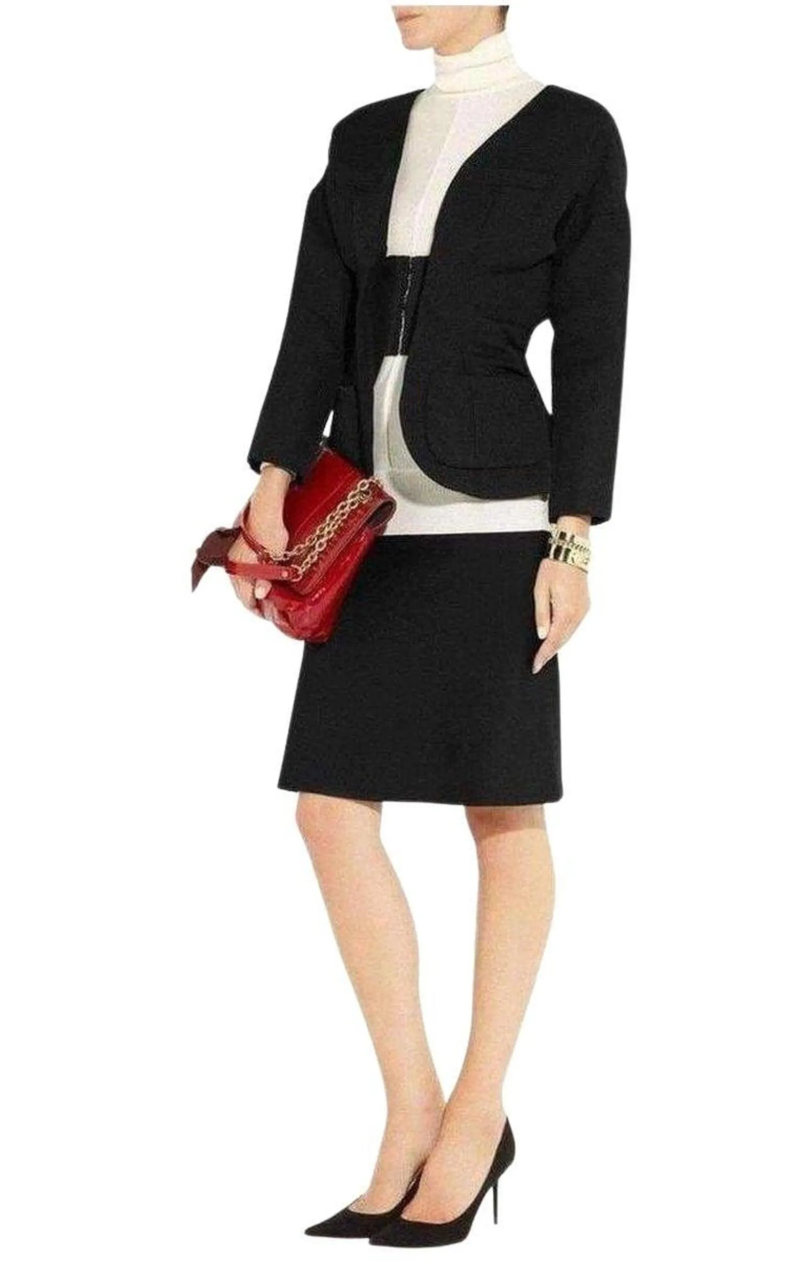Wool Open Front Blazer Jacket