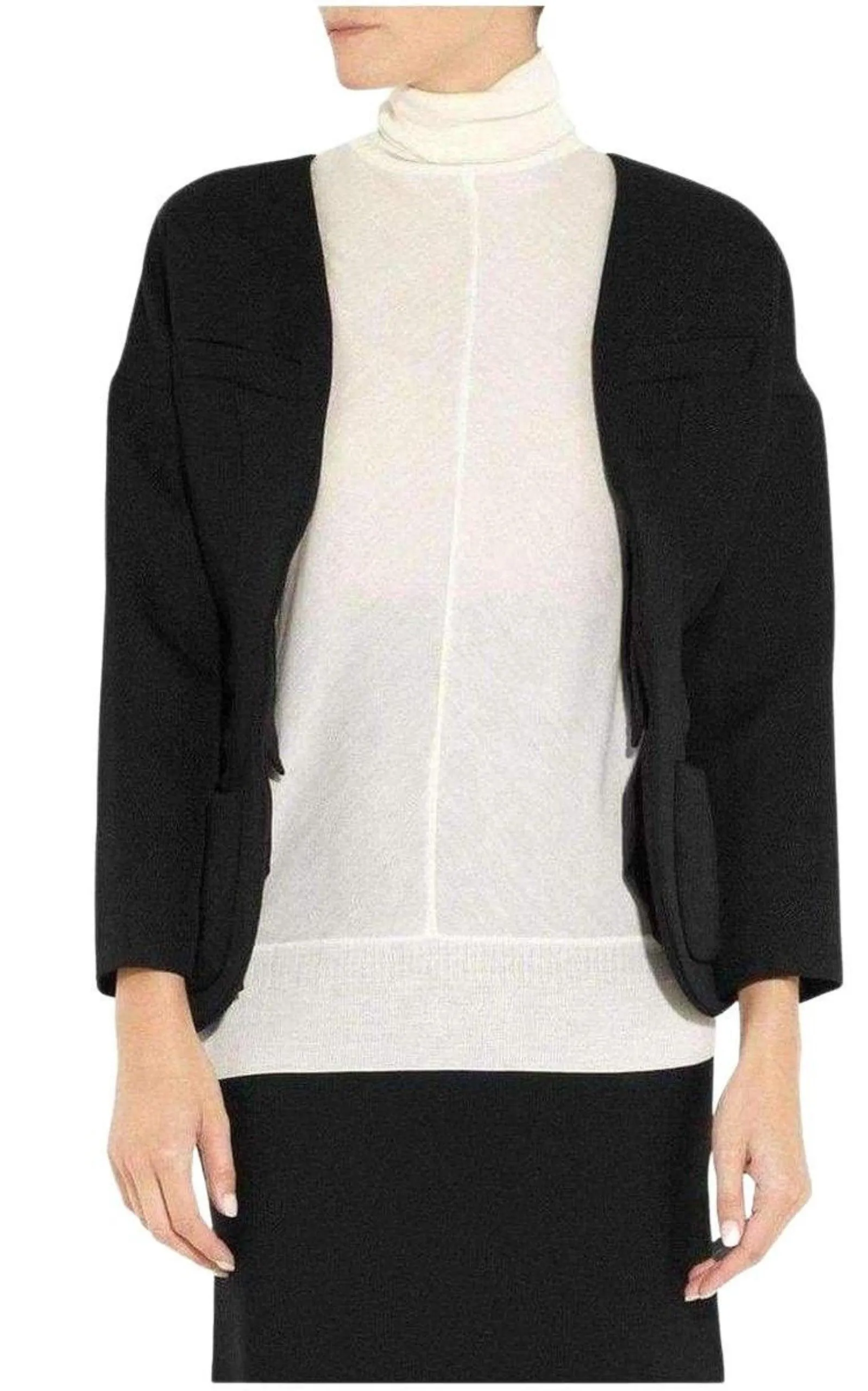 Wool Open Front Blazer Jacket