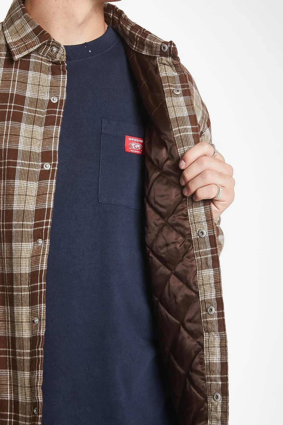WORSHIP SUPPLIES ROYALE QUILTED SHACKET - MAJOR BROWN