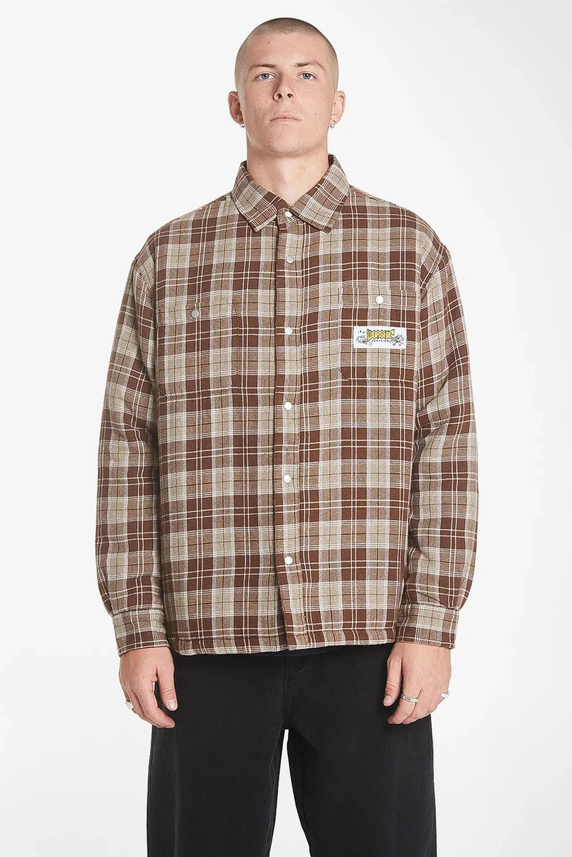 WORSHIP SUPPLIES ROYALE QUILTED SHACKET - MAJOR BROWN